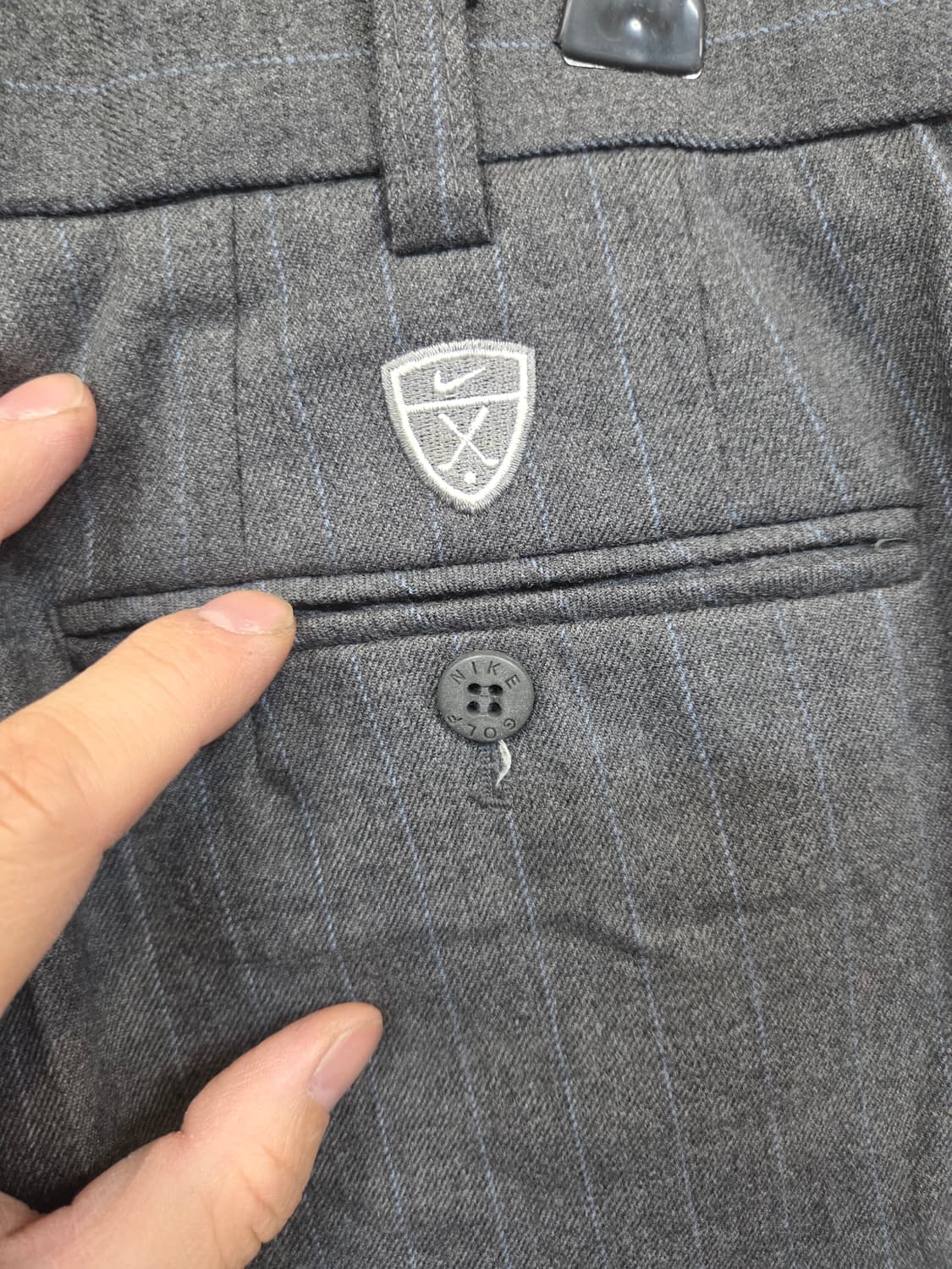 나이키 올드스쿨 골프 핀턱 스트라이프 모직 슬렉스 팬츠 L 상품이미지3