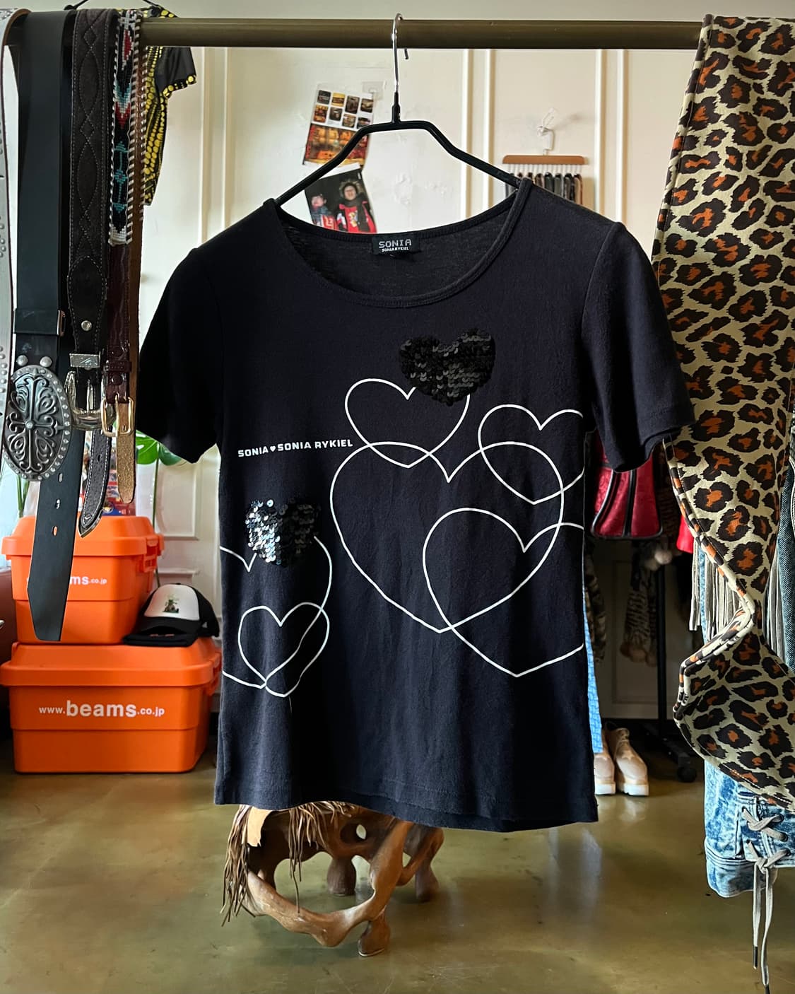 SONIA RYKIEL 3D Spangle Heart Graphic T 상품이미지2