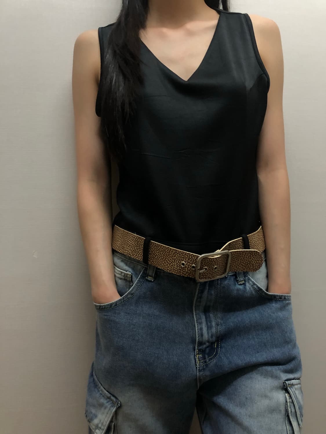빈티지 블랙 벨티드 탑 상품이미지3