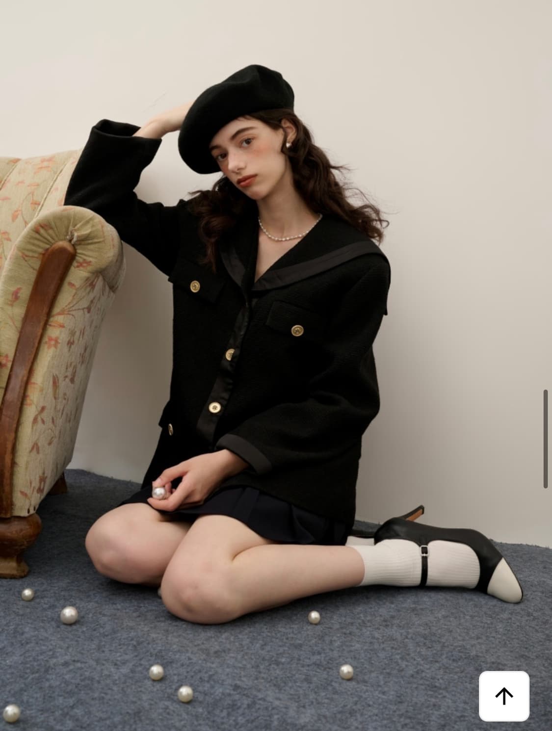 신스덴 트위드 세일러 자켓 상품이미지3