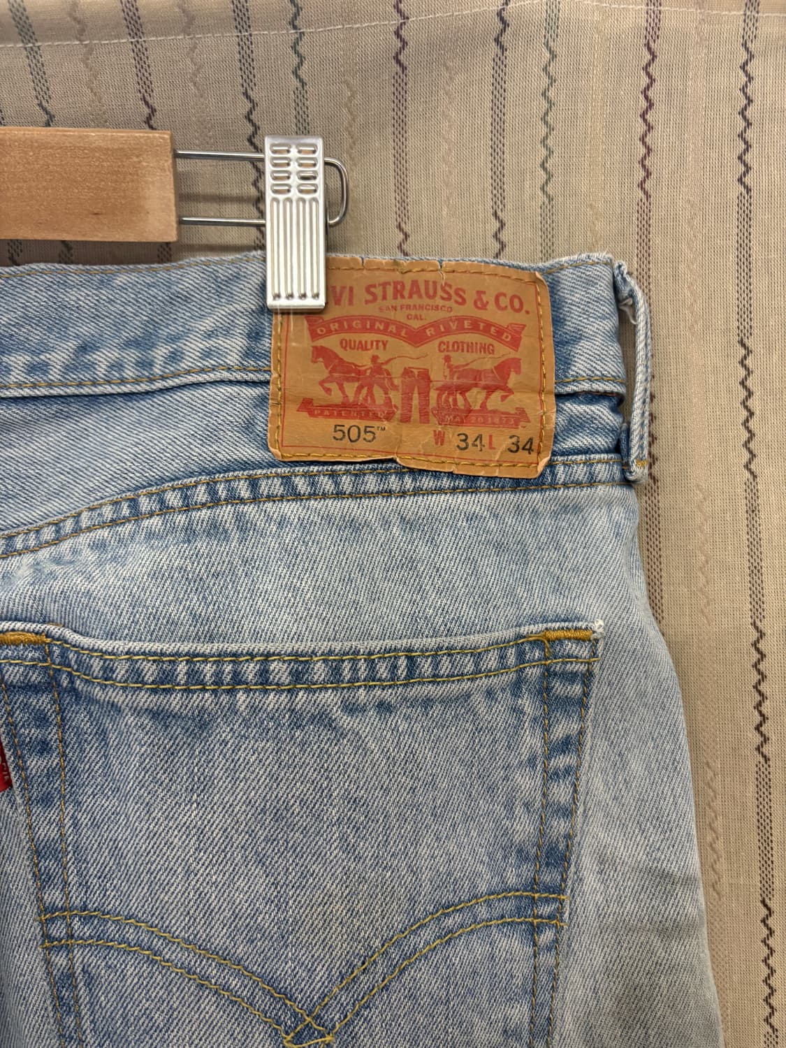 [34] Levis 리바이스 505 빈티지 데님 연청 청바지 상품이미지3