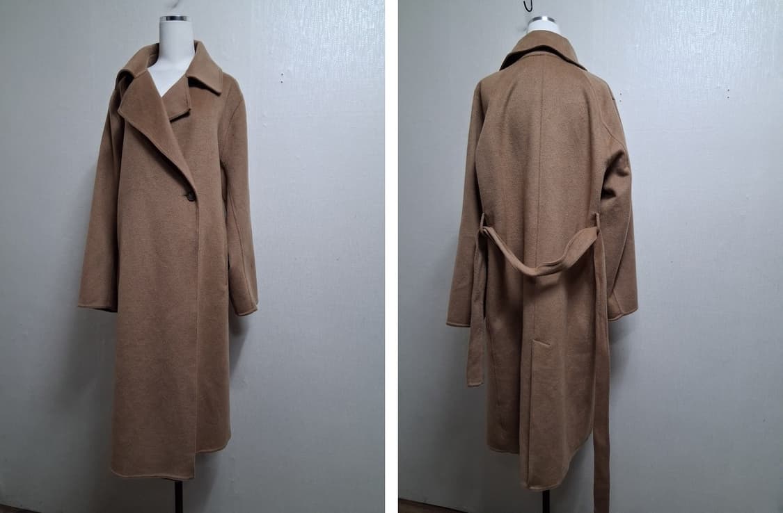 유니클로 소털 카멜 베이지 핸드메이드 울롱코트 7788  상품이미지2