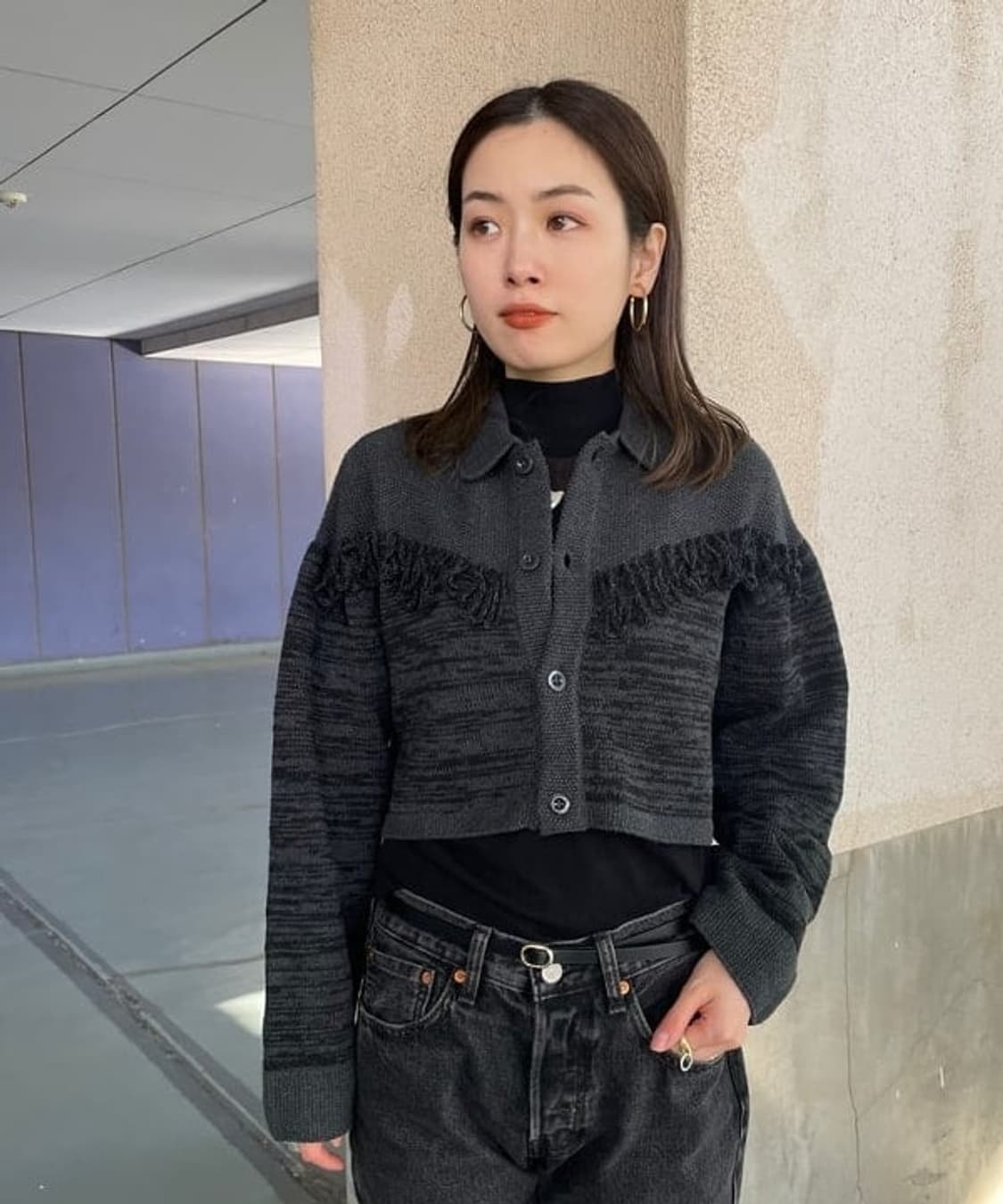 빔즈보이 BEAMS BOY Short Fringe Cardigan 상품이미지2
