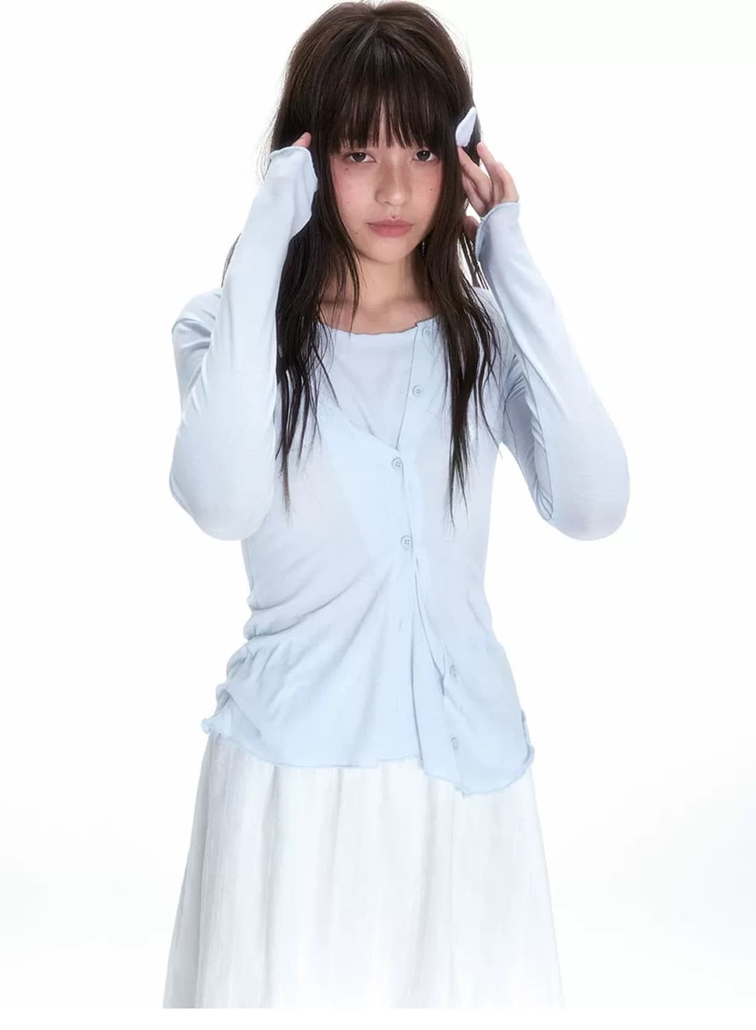 Necy studio 롱슬리브 티셔츠가디건 S 상품이미지3