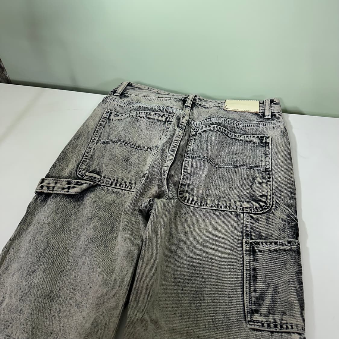 S-M 46 메종미네드 일자핏 스톤워시드 돌청 데님팬츠 상품이미지6