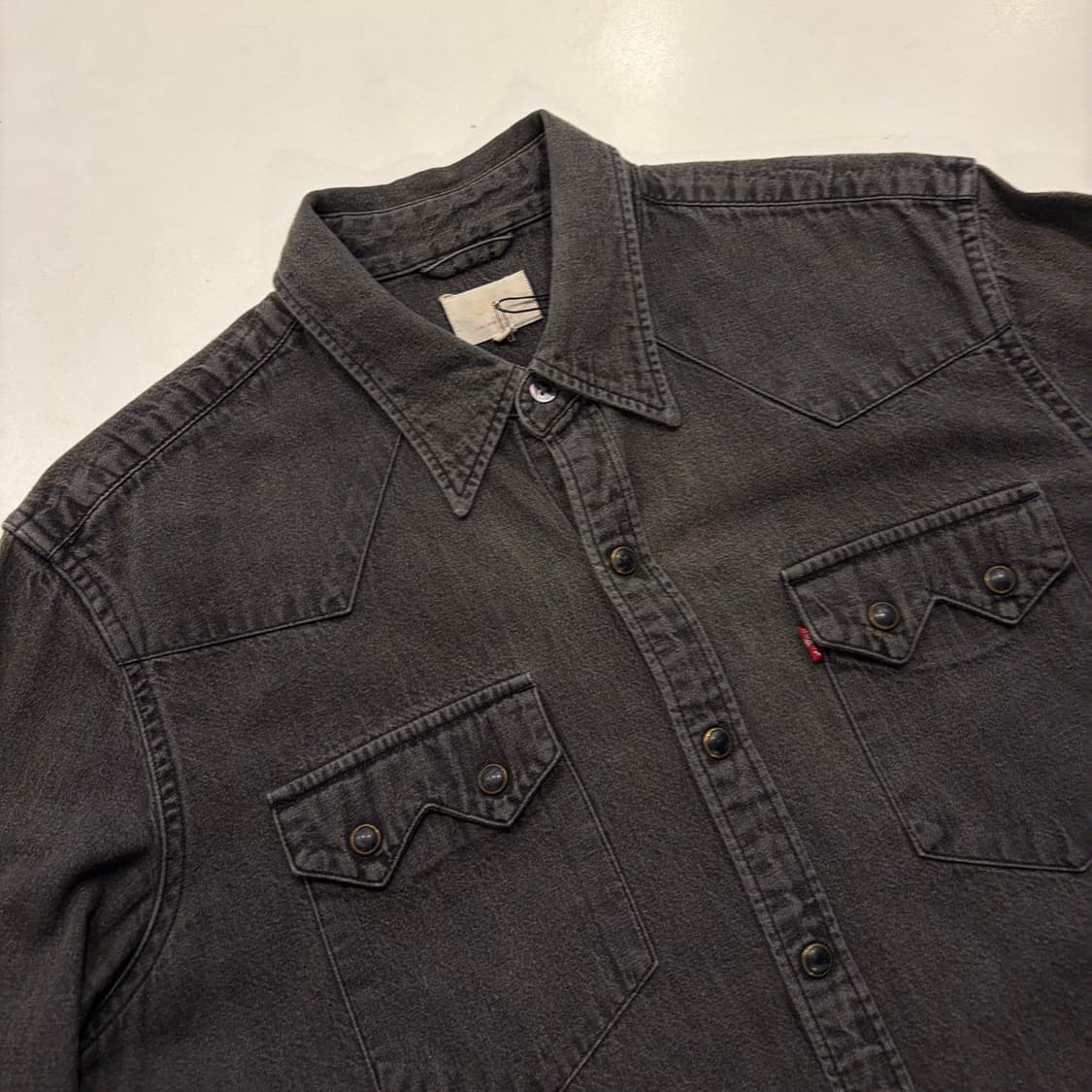 [M] 리바이스 웨스턴 데님 셔츠 블랙 D600 상품이미지3