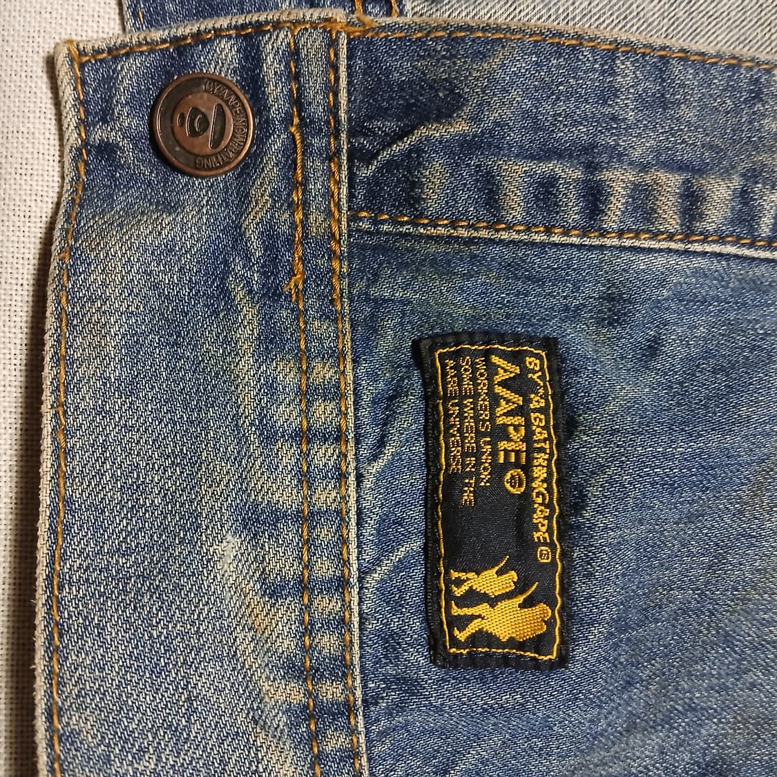 AAPE 에이프 바이베이프 구제 빈티지 트러커 청자켓 데님 상품이미지8