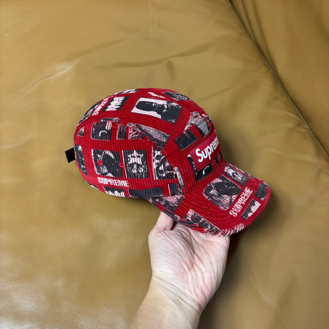 Supreme 슈프림 위어도 데이브 코듀로이 레드 캠프캡 모자 (Red) 상품이미지3