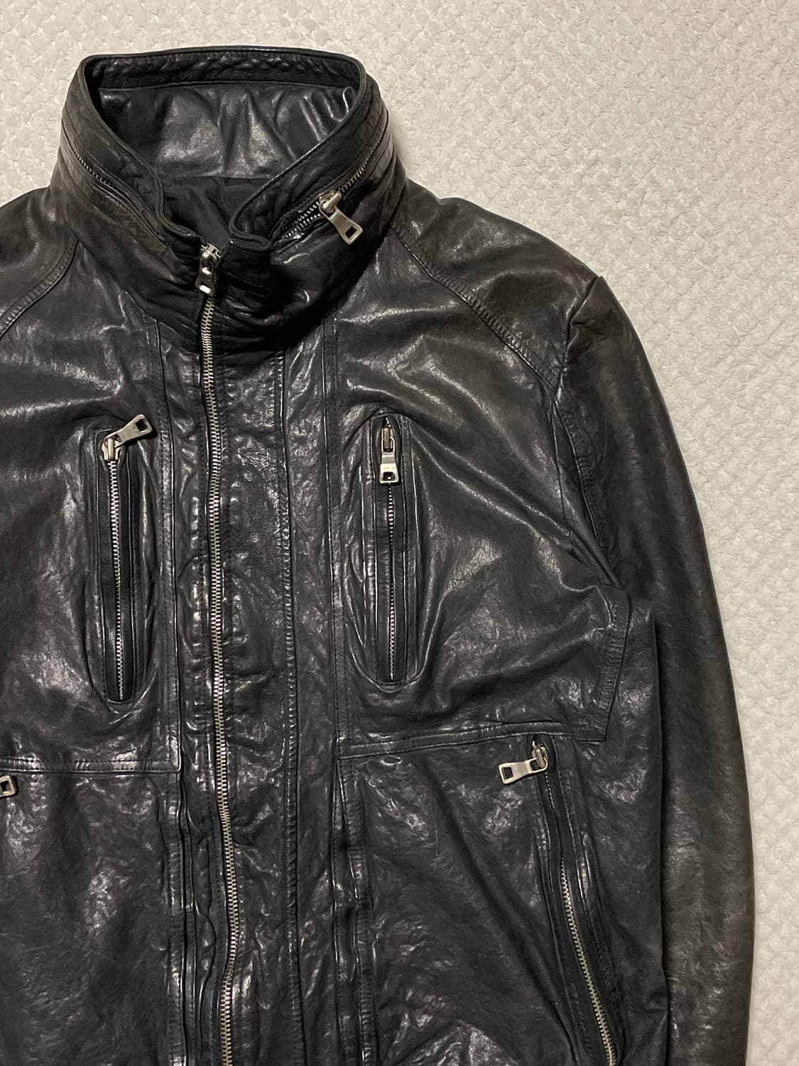 광희시장 웨스턴 무드 램스킨 양가죽 레더 자켓 다크 브라운 상품이미지3