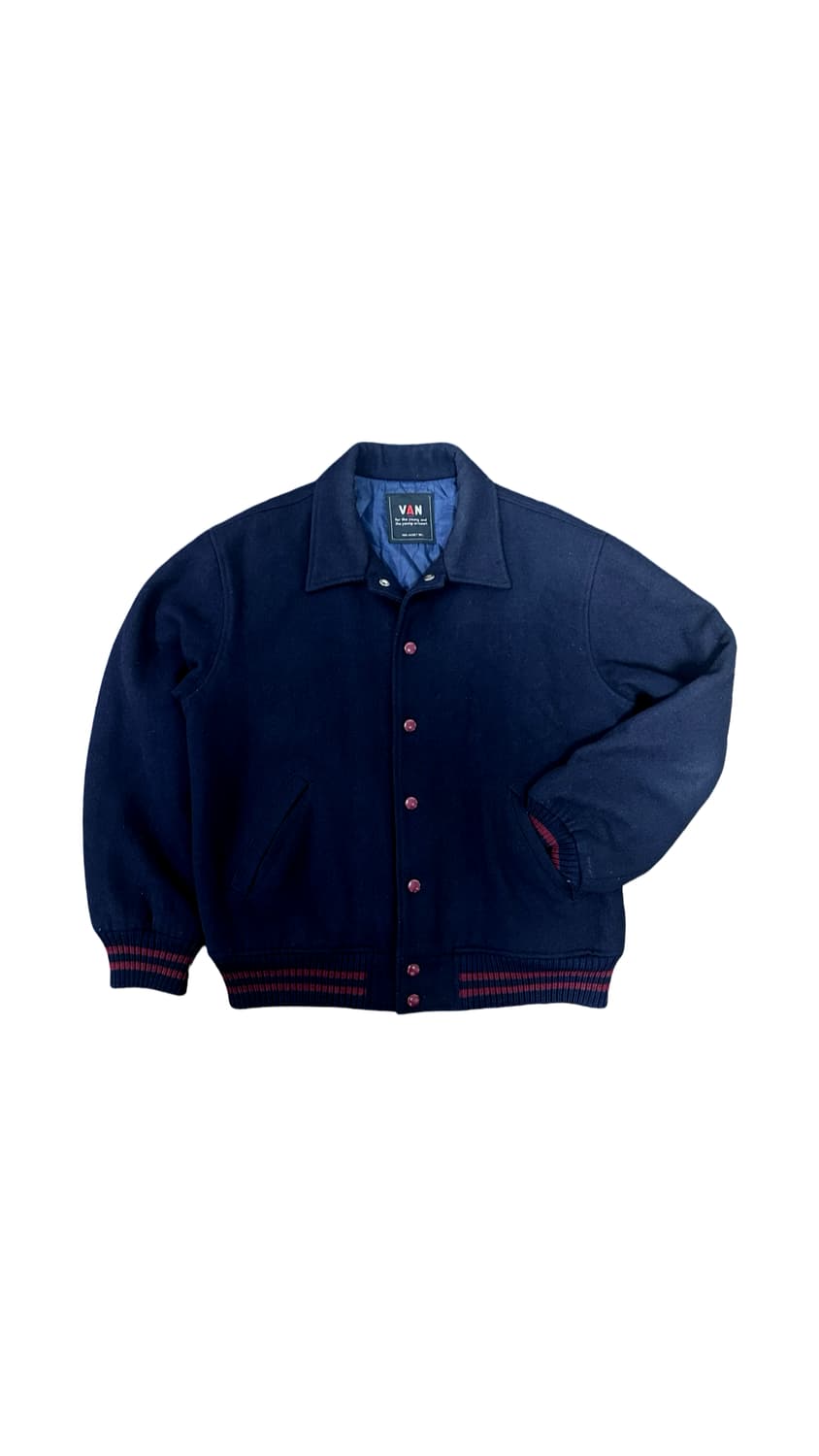 90S VAN JACKET INC 반 멜튼 울 스타디움 자켓 상품이미지1