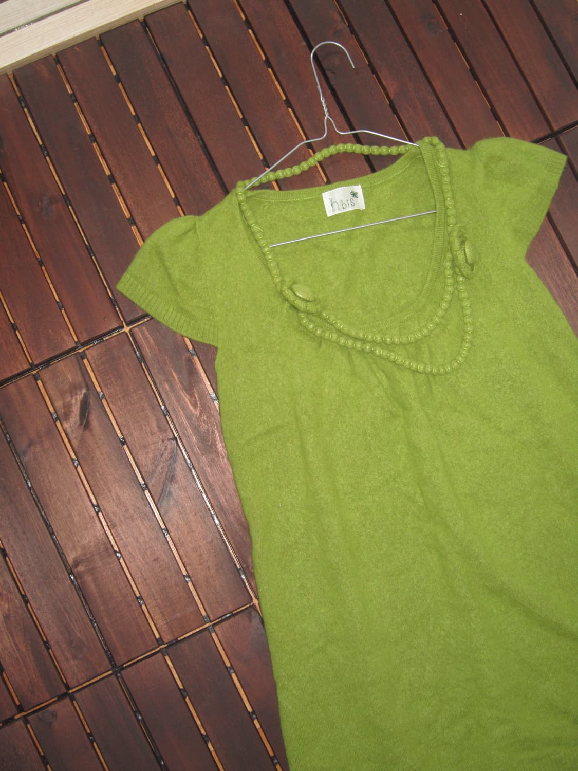 vintage green knit flower onepiece 상품이미지2