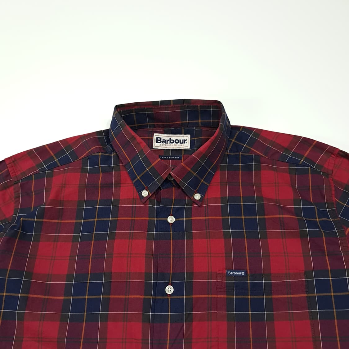 CL731 L 바버 클래식 타탄체크 버튼다운 테일러드핏 셔츠 남방 상품이미지2