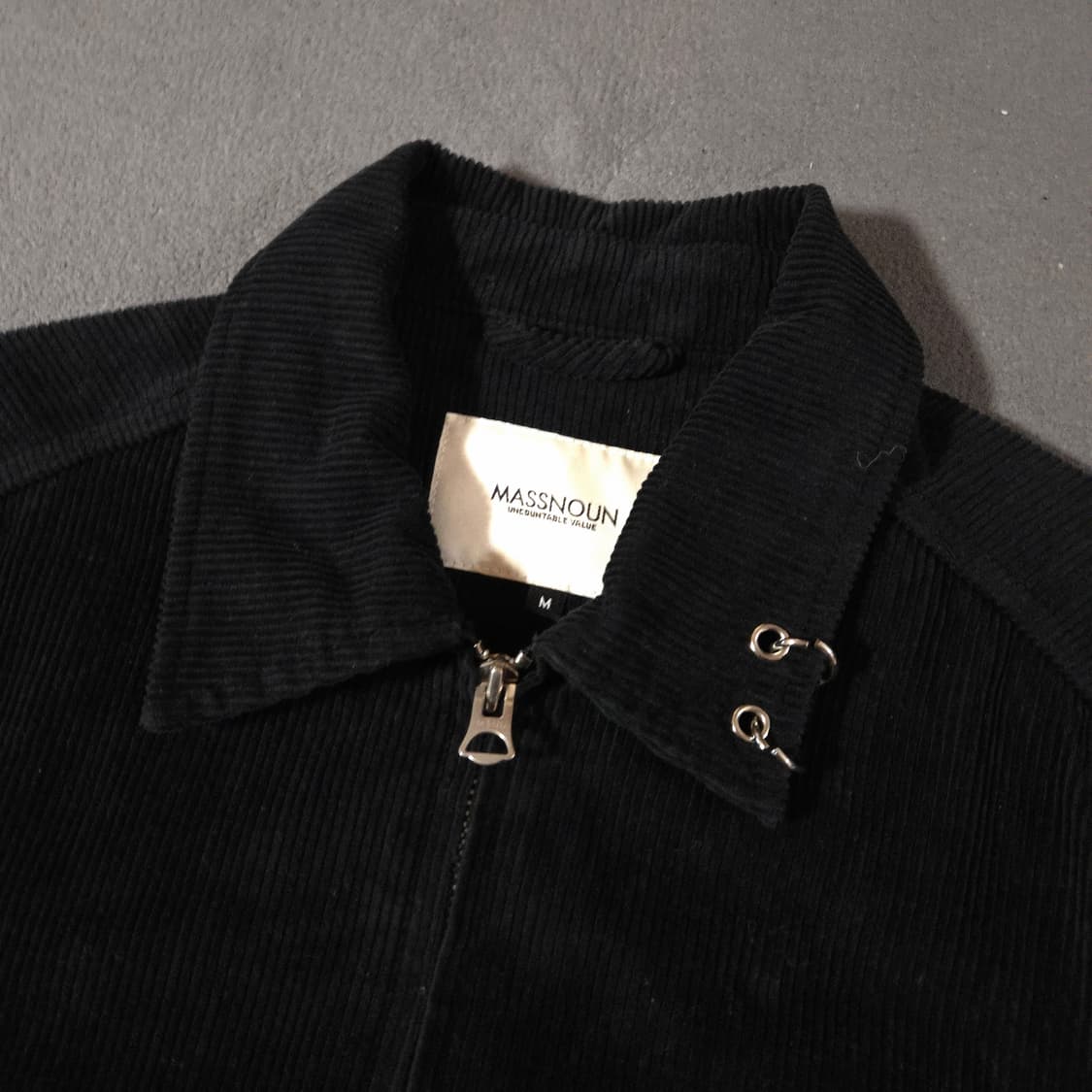 매스노운 피어싱 레터링 코듀로이 자켓 M 블랙 상품이미지4