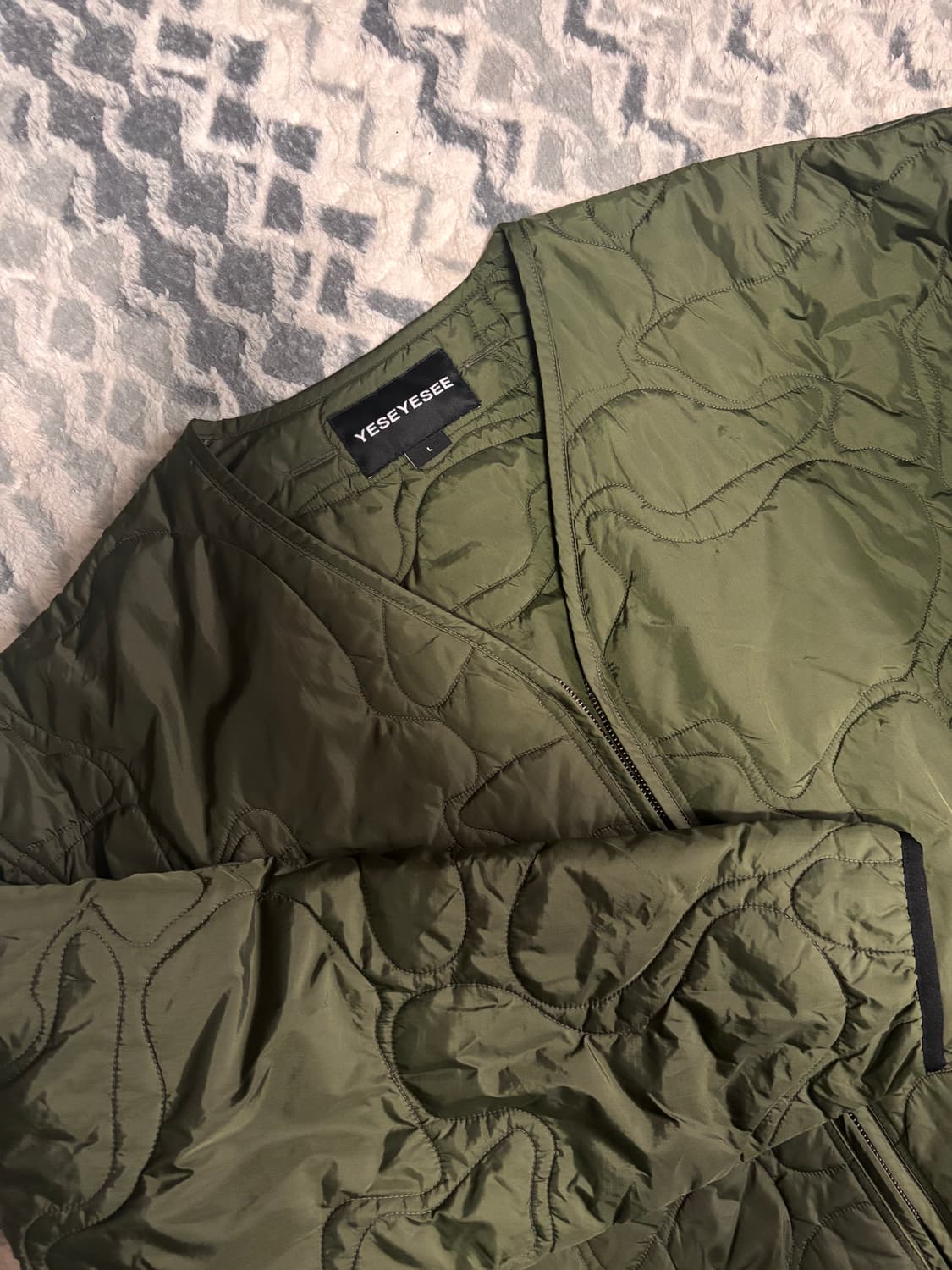 예스아이씨 퀄티드 카모 자켓 YESEYESEE Quilted Camo L 상품이미지2