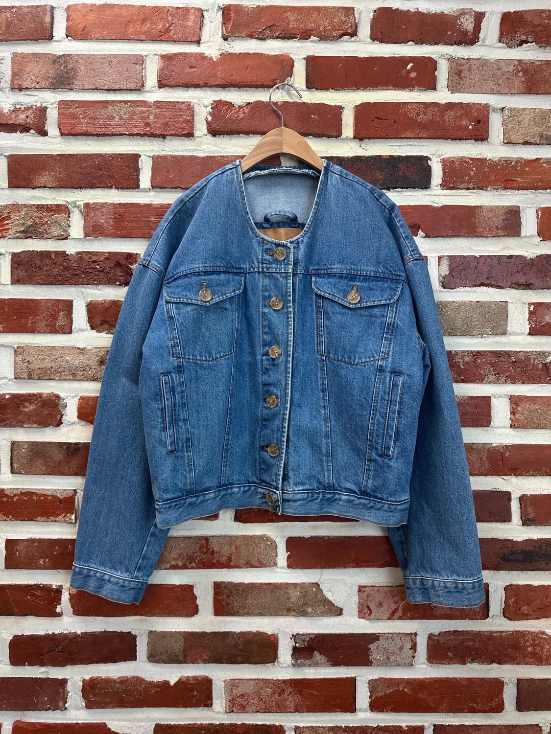 (XS)레지나표 노카라 데님 자켓 상품이미지3