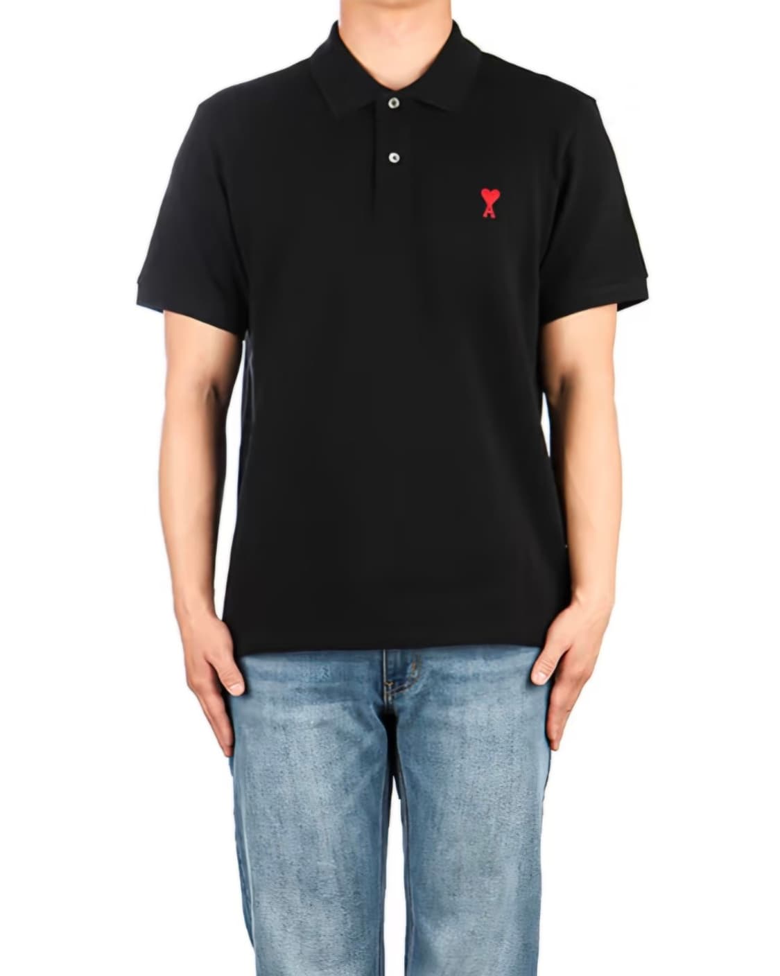 (새상품) 아미 스몰하트로고 반팔 카라티 상품이미지4