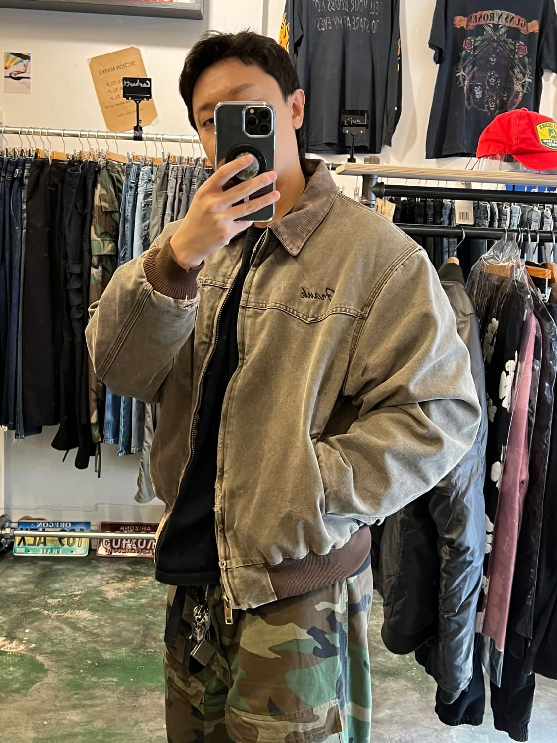 00's [XL] 칼하트 산타페 워크자켓 빈티지 페이드 디스트로이드 상품이미지3