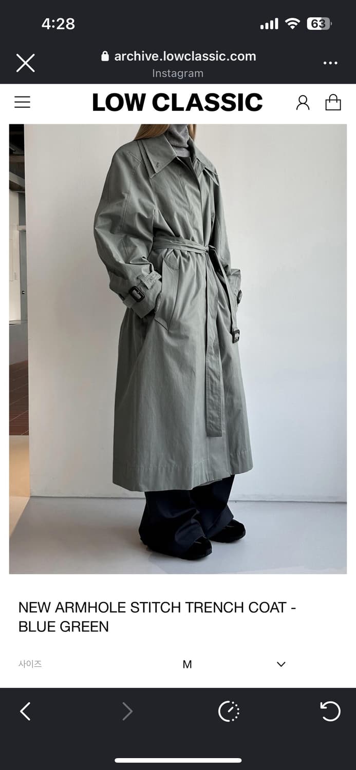 로우클래식 코트 뉴 암홀 스티치 트렌치 코트 상품이미지3