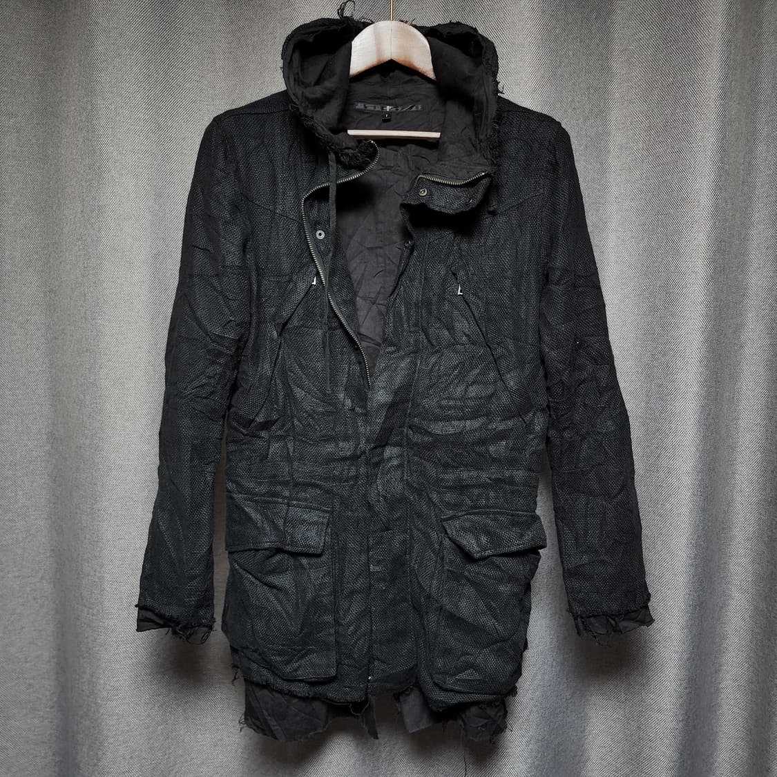 No Id 컷오프 아티잔 레이온 후드 자켓 상품이미지2