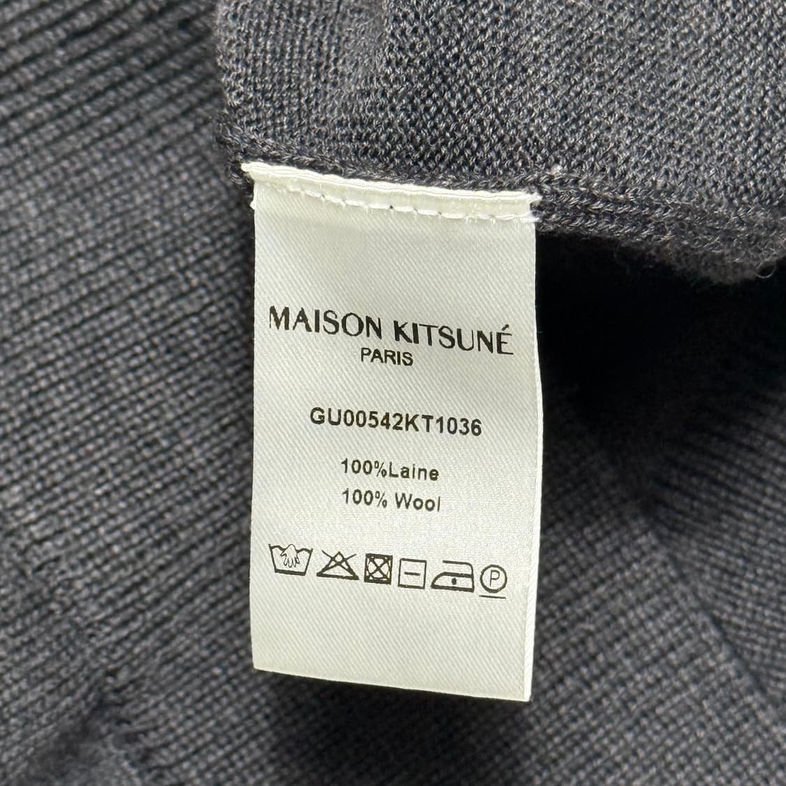 XL 메종키츠네 폭스 해드 패치 그레이 울 가디건 상품이미지5