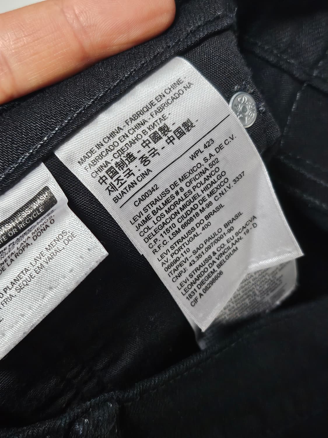 리바이스 501 여성 흑청 데님 팬츠 28-29 상품이미지5