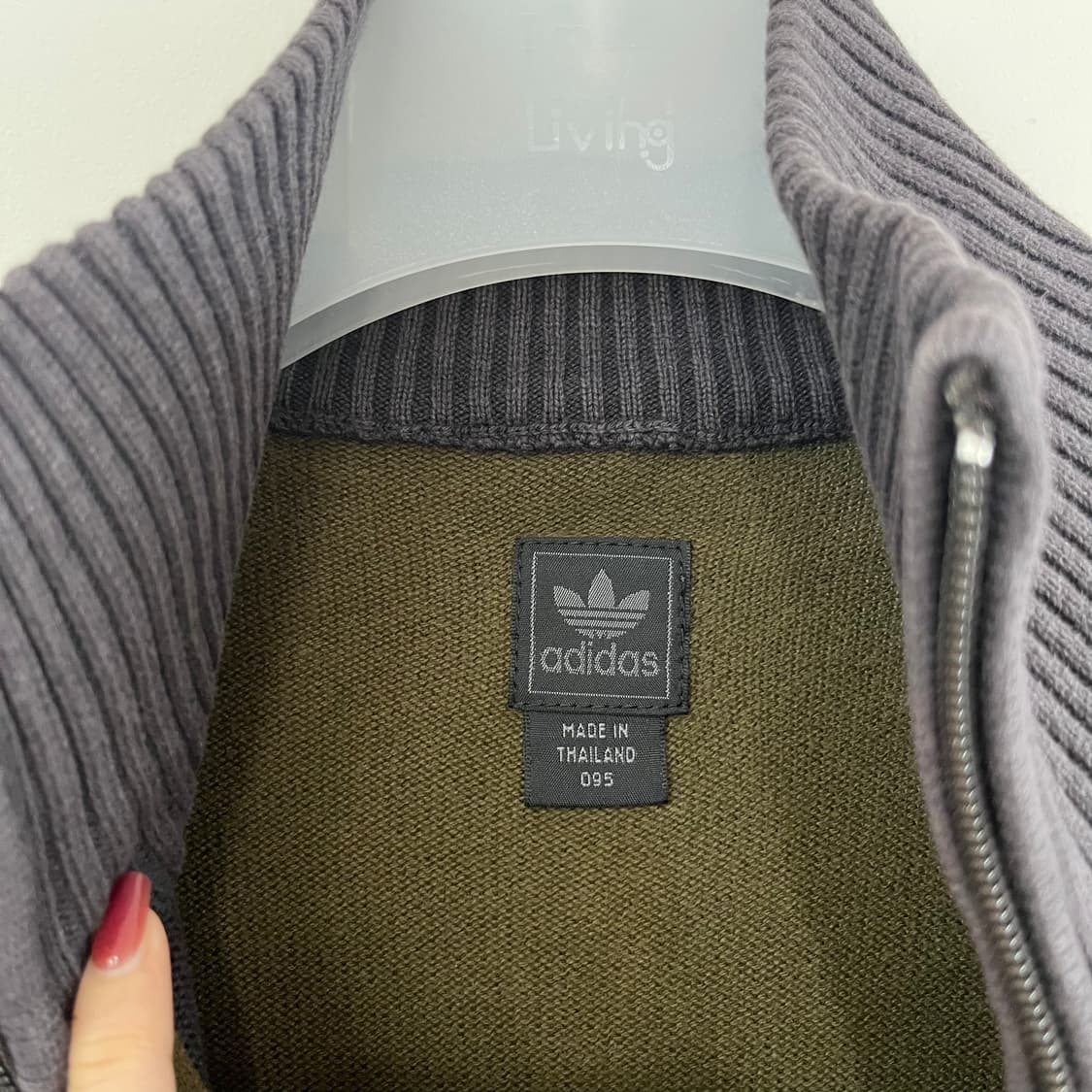 아디다스 00s 올드스쿨 카키 브라운 니트 집업 상품이미지5