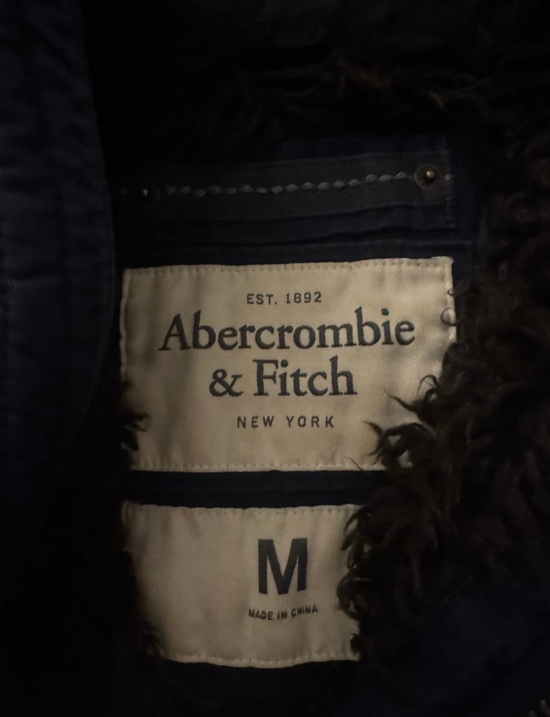 아베크롬비 네이비 양털 후드집업 M 상품이미지3