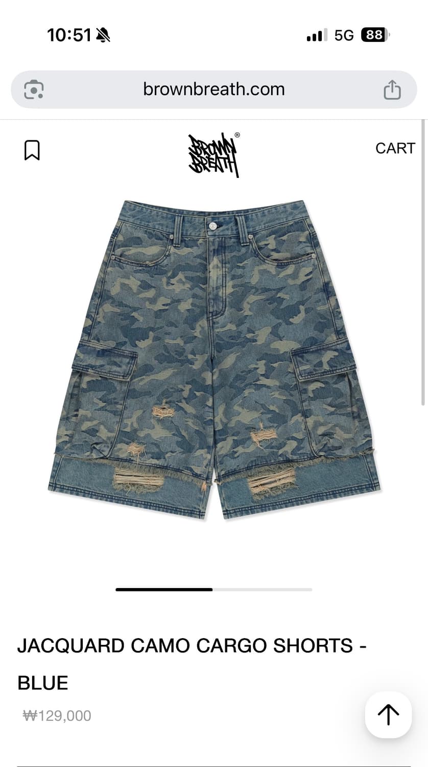브라운브레스 카모 카고 팬츠 판매합니다 상품이미지1