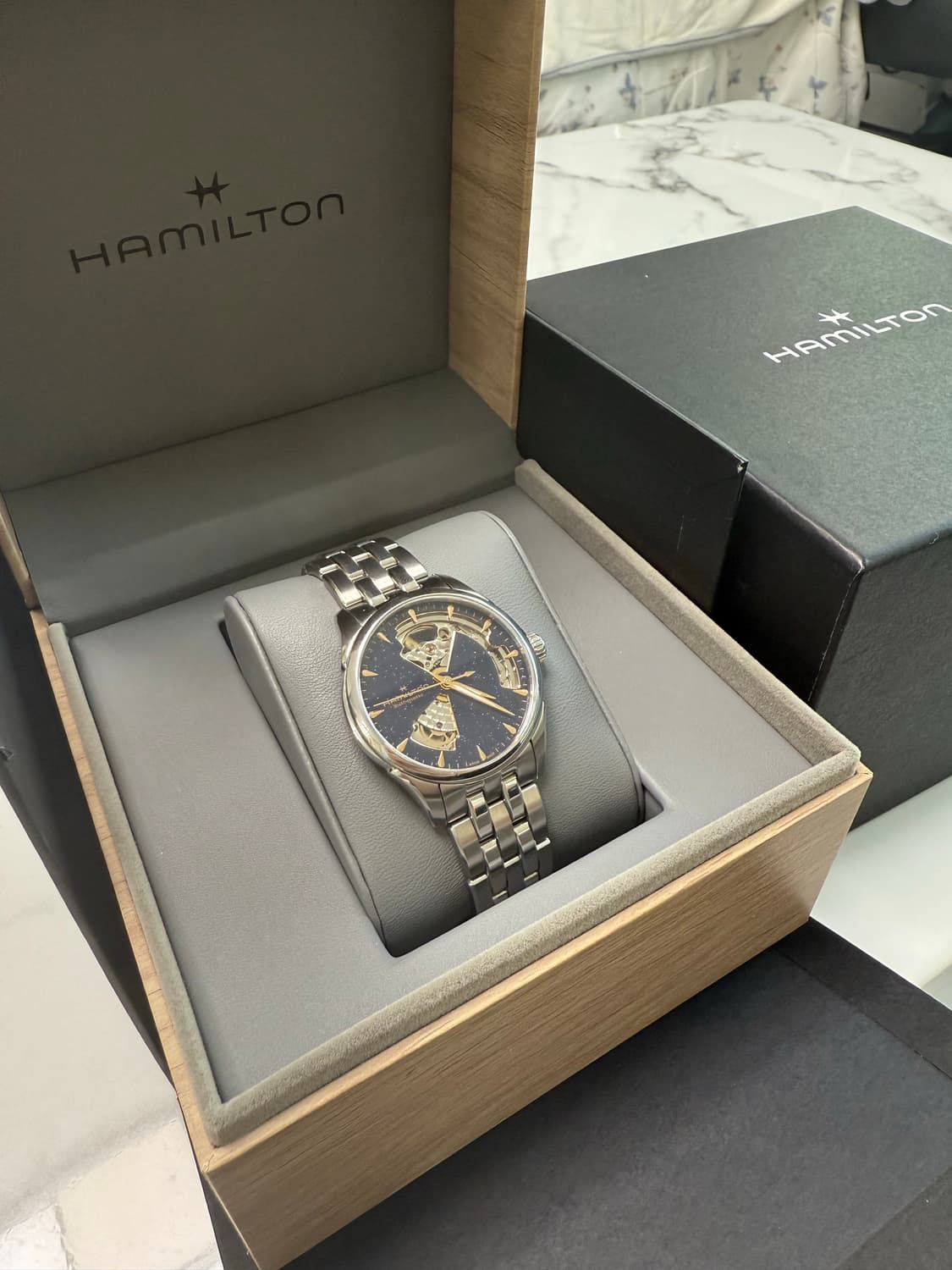 해밀턴 재즈마스터 신상! 36m오픈하트 미드나잇블루 상품이미지4