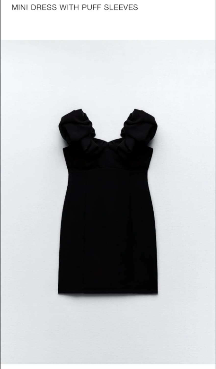 자라 퍼프 슬리브 미니 드레스 블랙 상품이미지1