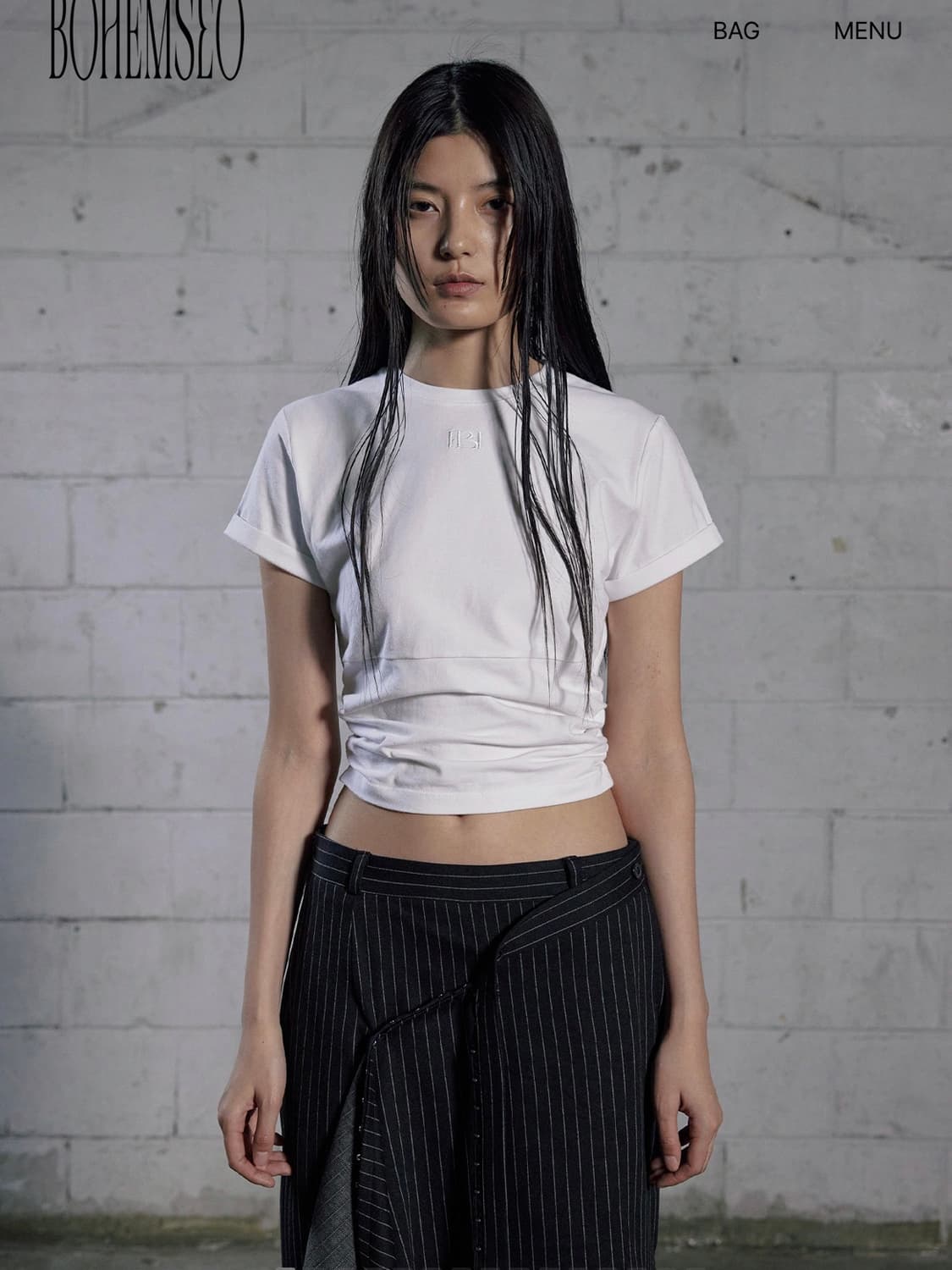 보헤미안서울 보헴서 BACK HOOKED SHIRRING T (WHITE 상품이미지2