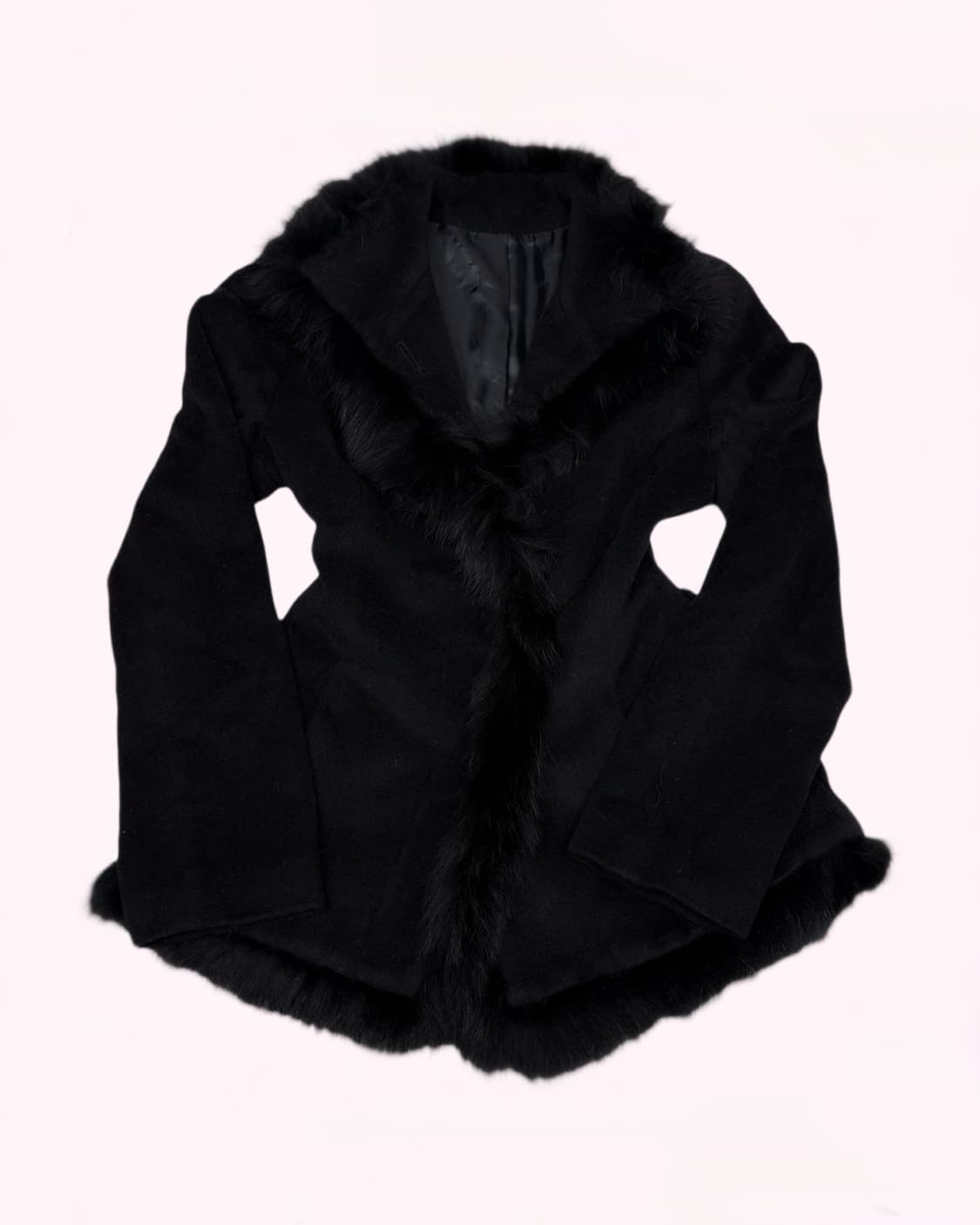 오네갸루 대장 블랙 퍼 카라 대장 핀터깔 코트  상품이미지1