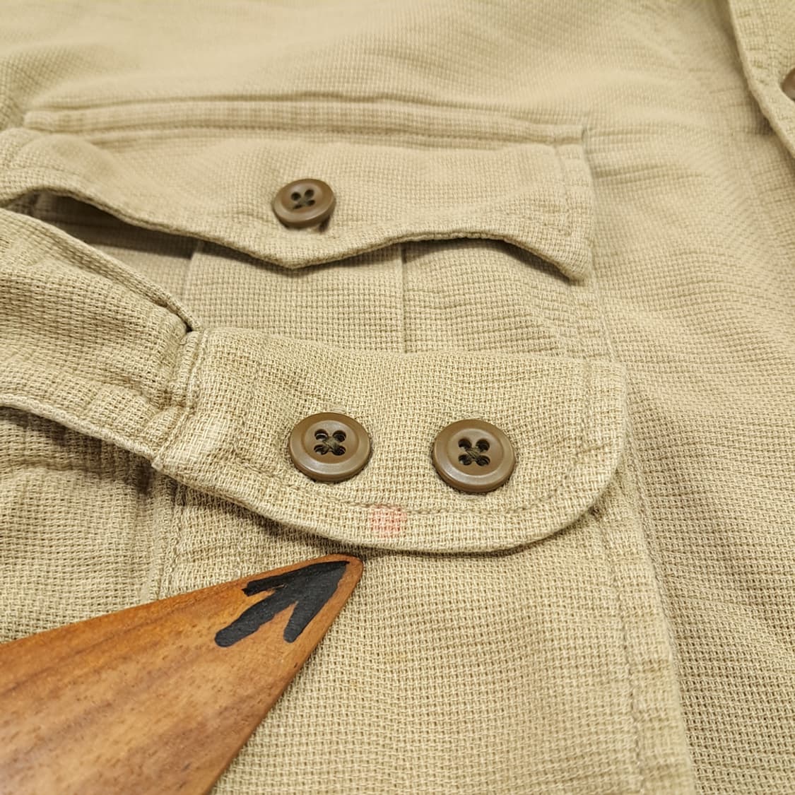 CN861 L 폴로 랄프로렌 사파리 베이지 유틸리티 하프오픈 셔츠 남방 상품이미지5