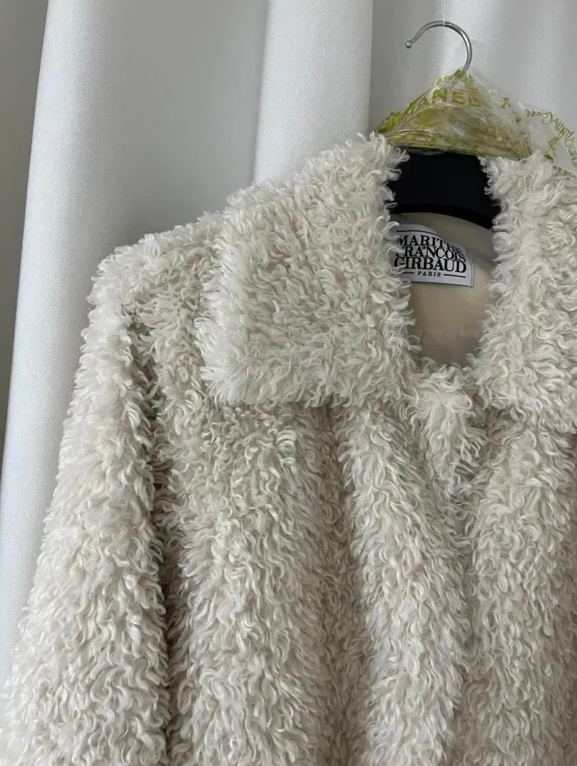 마리떼 에코 퍼 털 자켓 코트 아이보리 (실사 포함) 상품이미지8