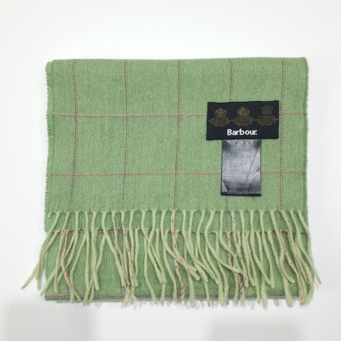 MX602 바버 90s 램스울 헤링본체크 그린 머플러 목도리 상품이미지6