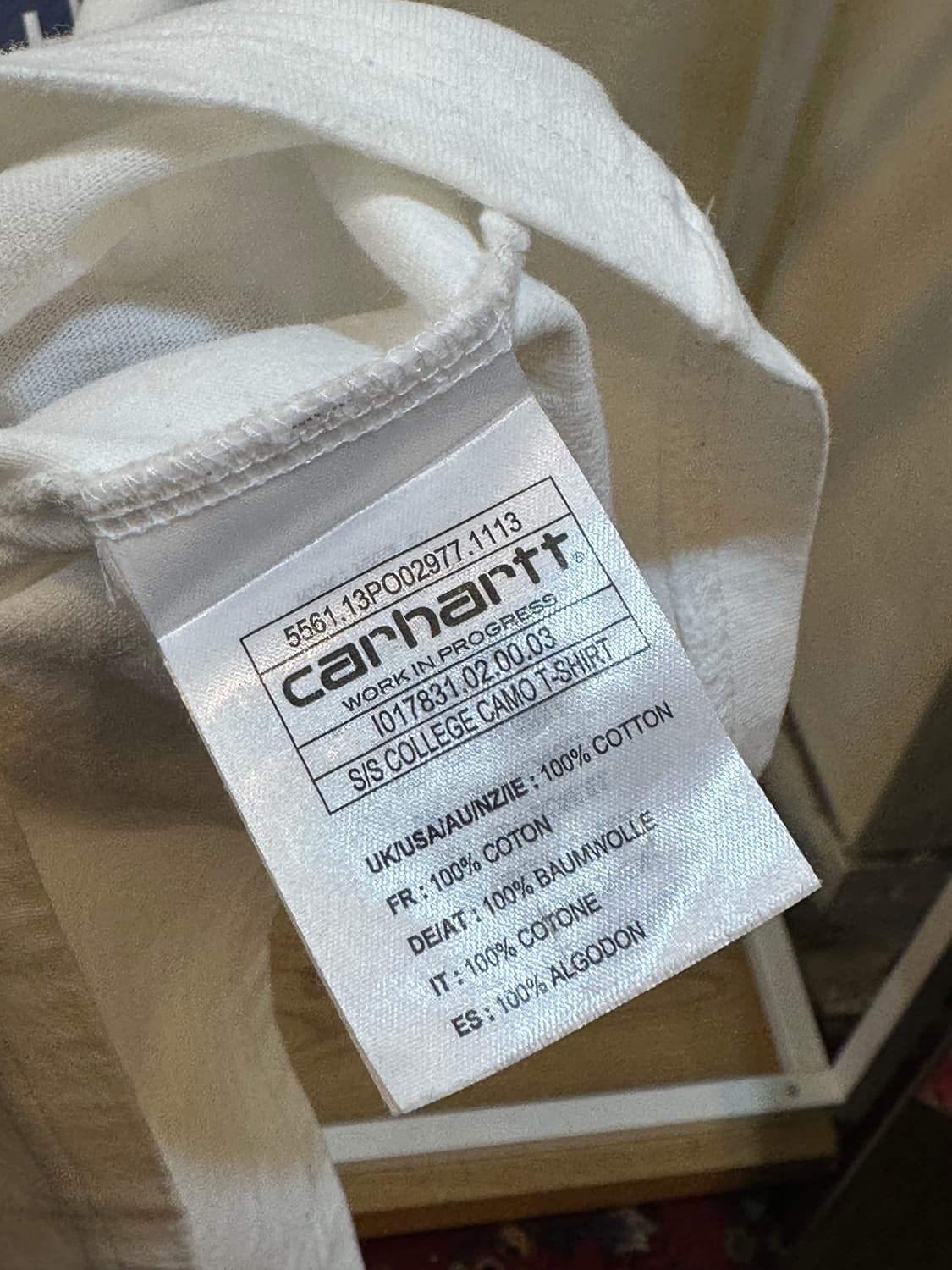 칼하트 카모 스펠아웃 로고 반팔 티셔츠 화이트 M 상품이미지3