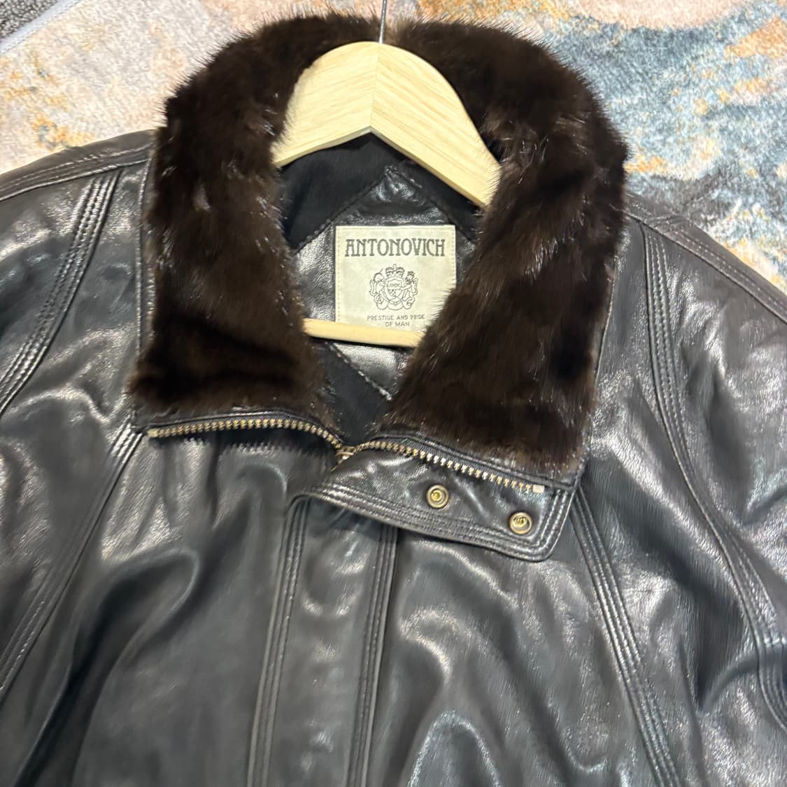 빈티지 밍크퍼 양가죽 레더 자켓 상품이미지4