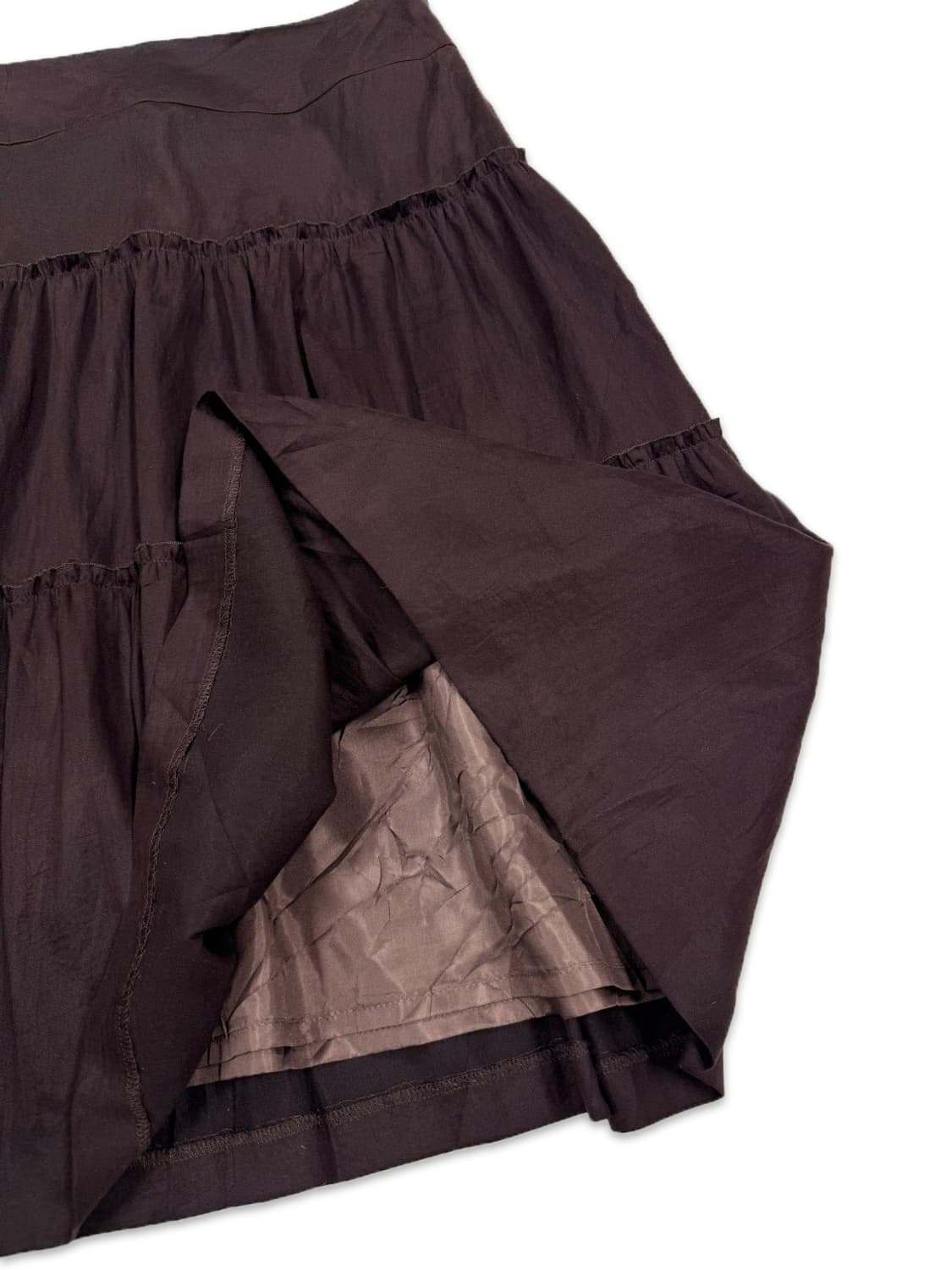 빈티지 다크 퍼플 프릴 미디 스커트 상품이미지4