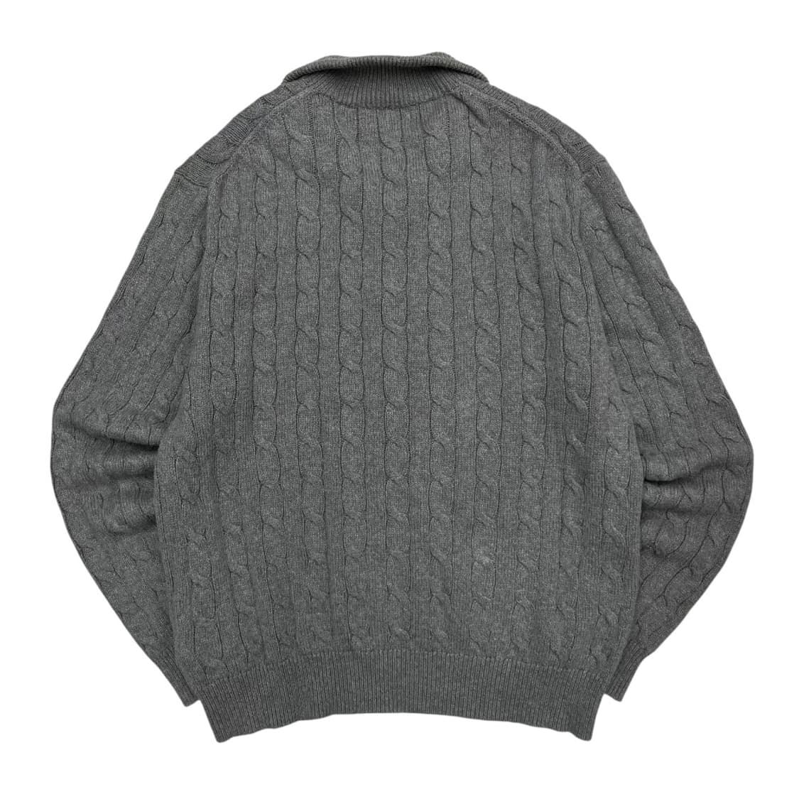 폴로 랄프로렌 그레이포니 그레이 꽈배기 반집업 니트 L 상품이미지3