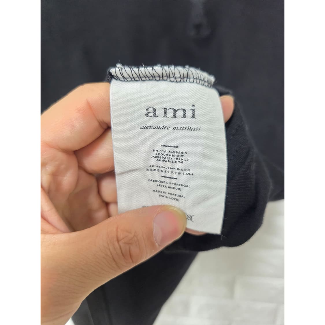 아미 AMI 알렉상드르 마티우시 블랙 하트 반팔티 L 상품이미지3