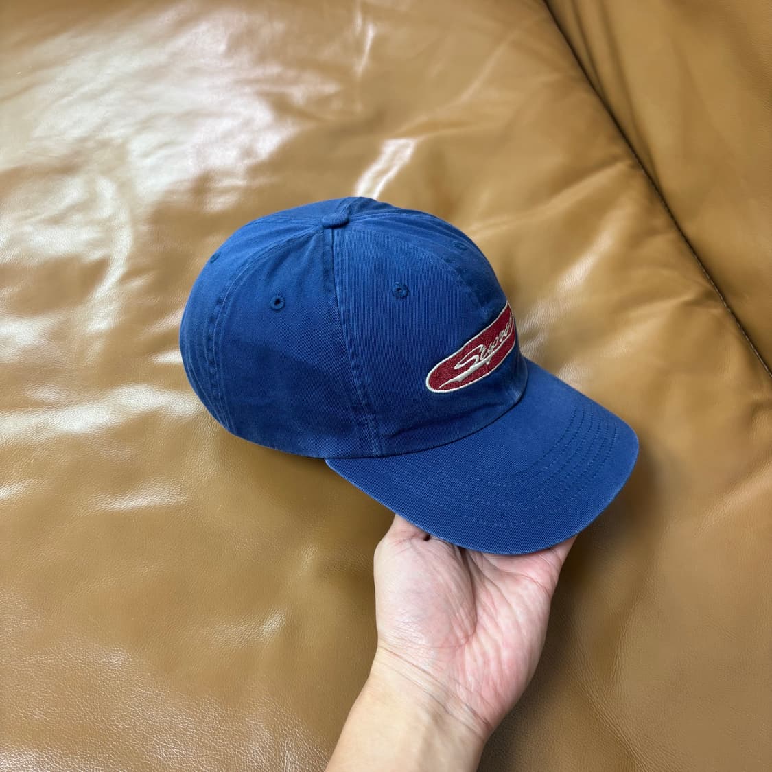 Supreme 슈프림 23ss 오발 워시드 네이비 6패널 볼캡 모자 상품이미지3