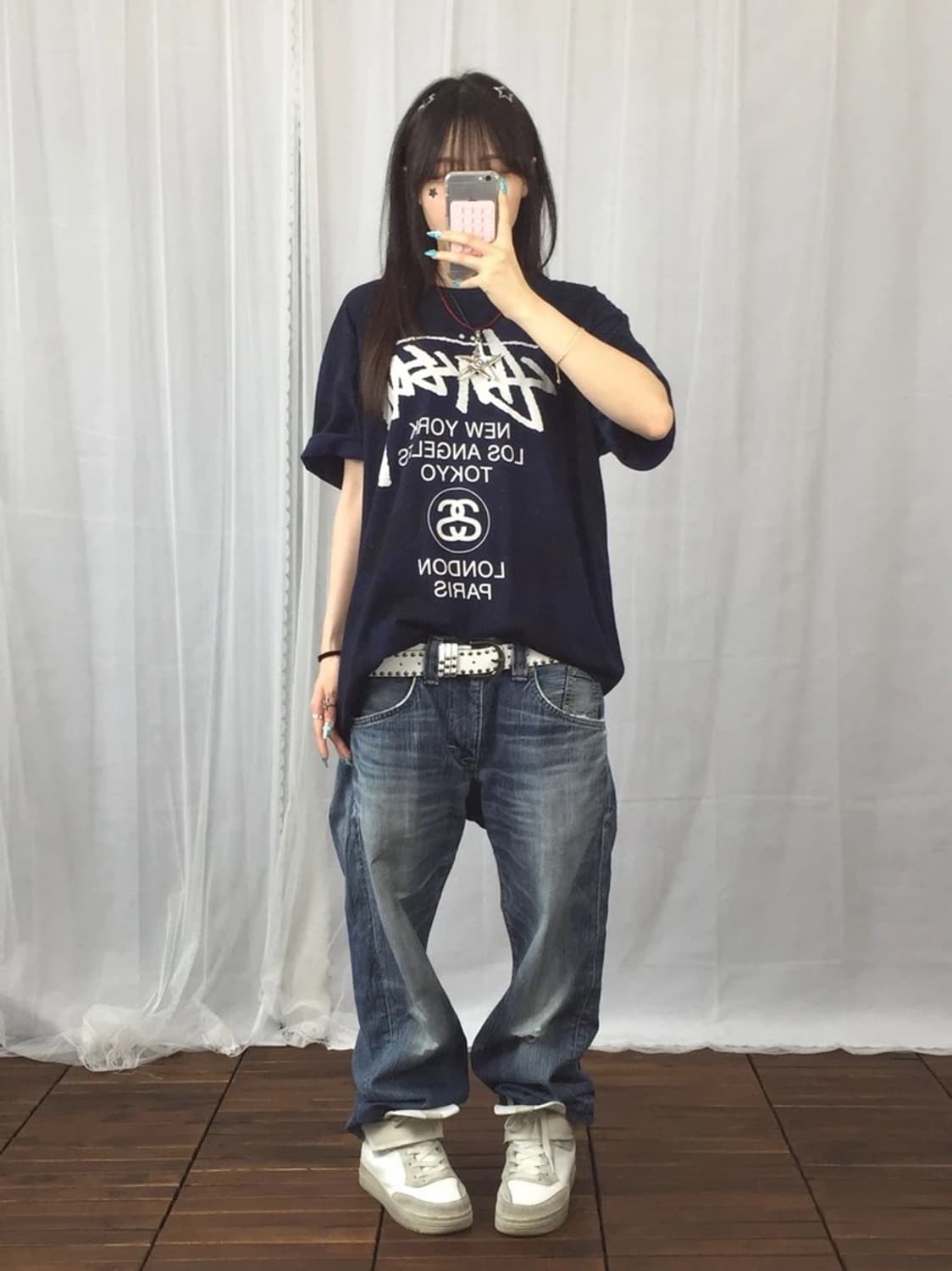 Stussy World Tour Navy Tee 상품이미지1