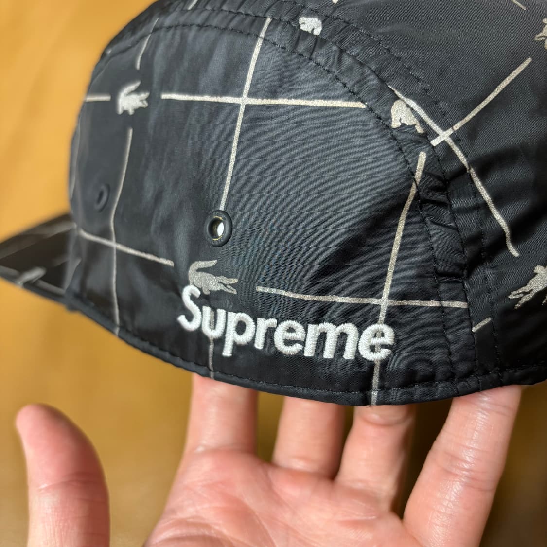 Supreme 슈프림x라코스테 블랙 캠프캡 모자 (Black) 상품이미지7