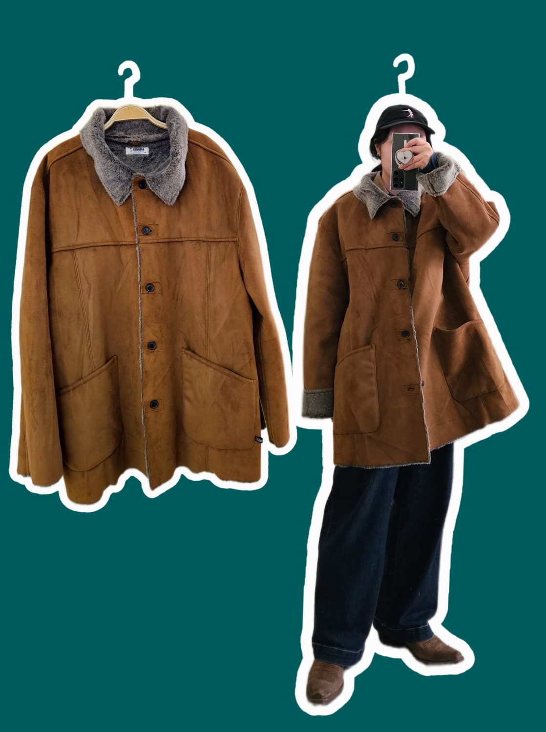 renoma 카라멜 에코 퍼 무스탕 상품이미지1