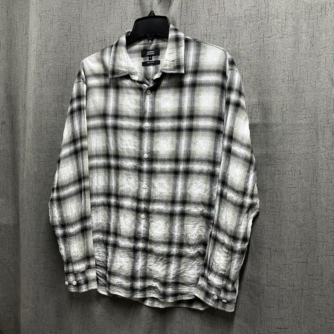 무신사 스탠다드 체크 셔츠 M RELAX FIT 오버핏 상품이미지3