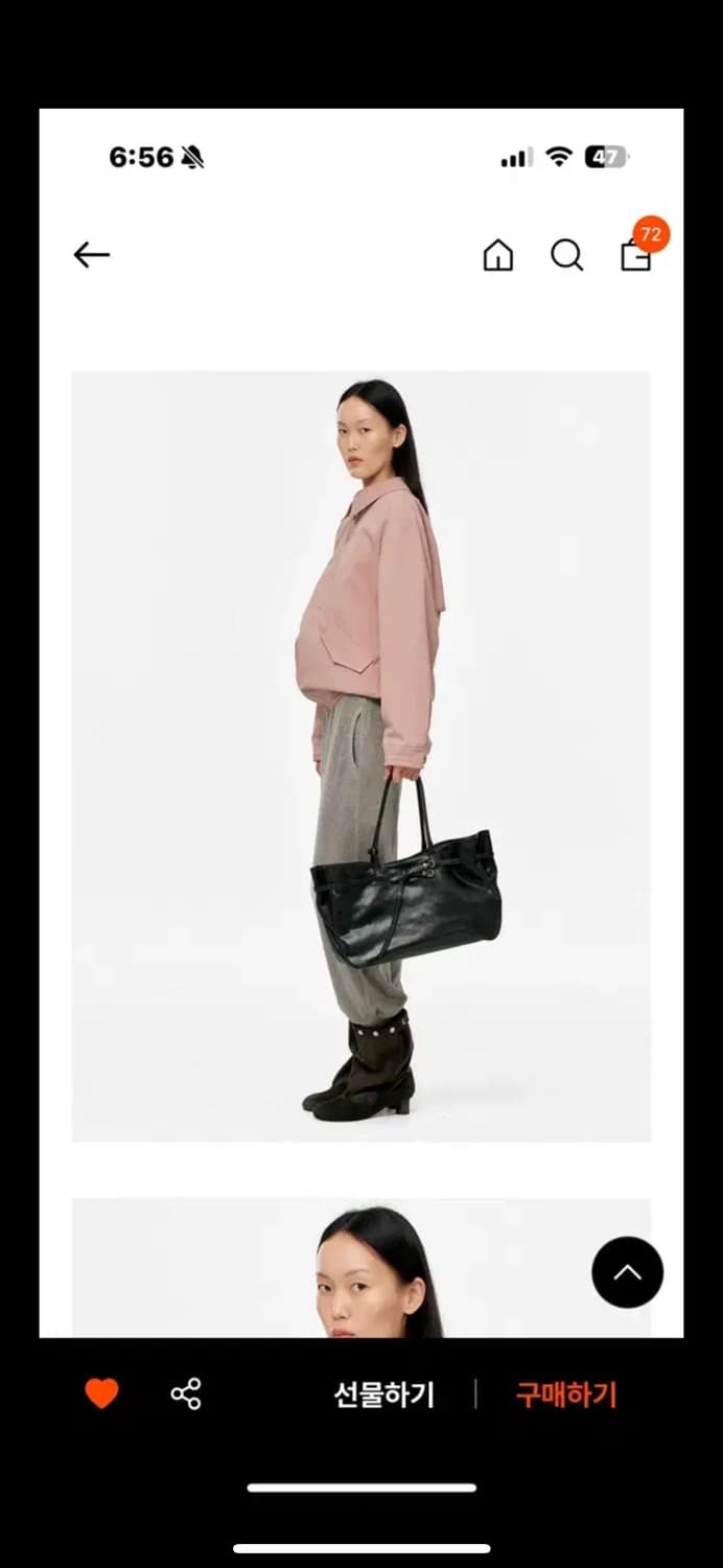 마지셔우드 GRANDMA USED BAG LARGE_black 풀업 상품이미지3