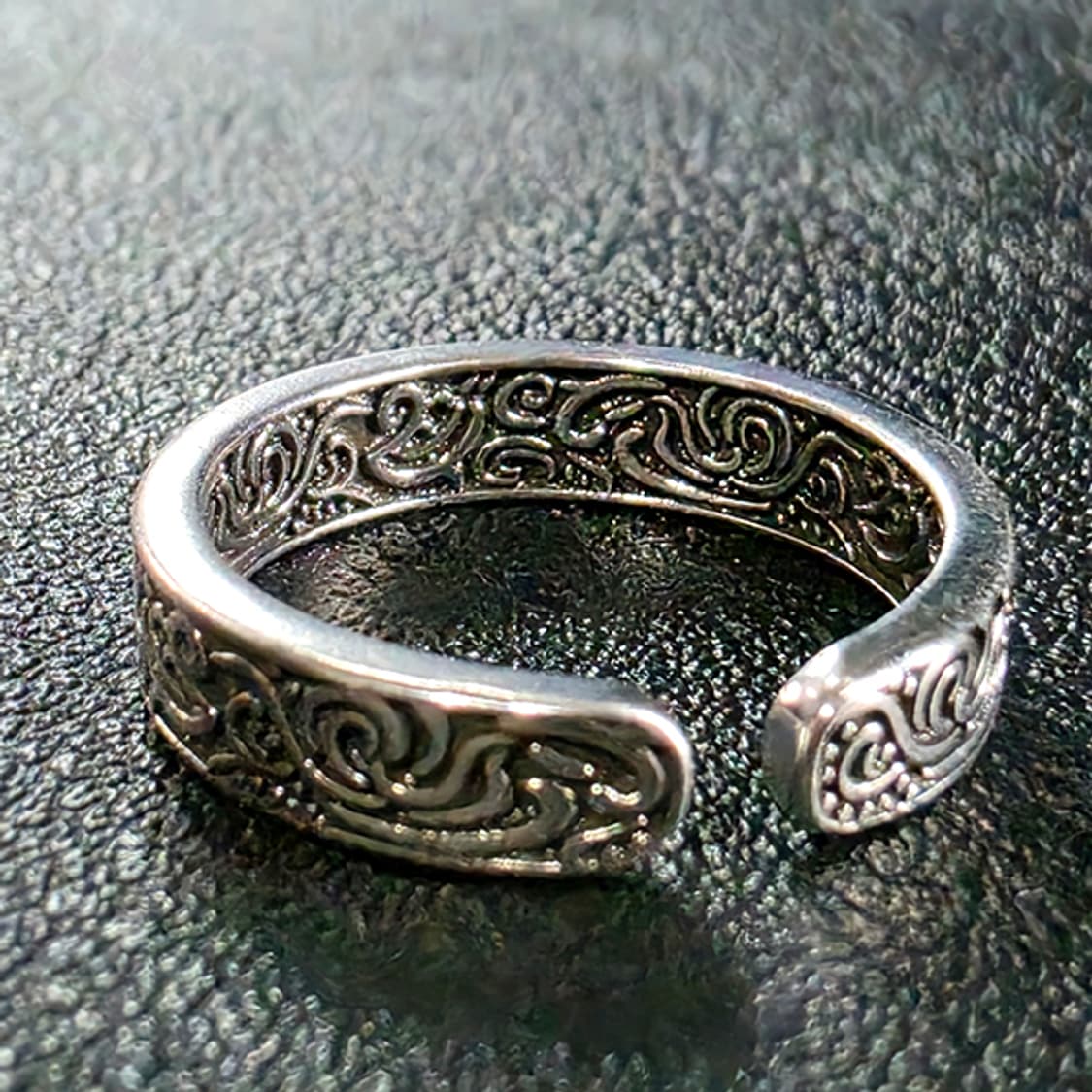 Arabesque 백동 남자 엔틱 빈티지 명품 고대 곡선 조각 반지 상품이미지3