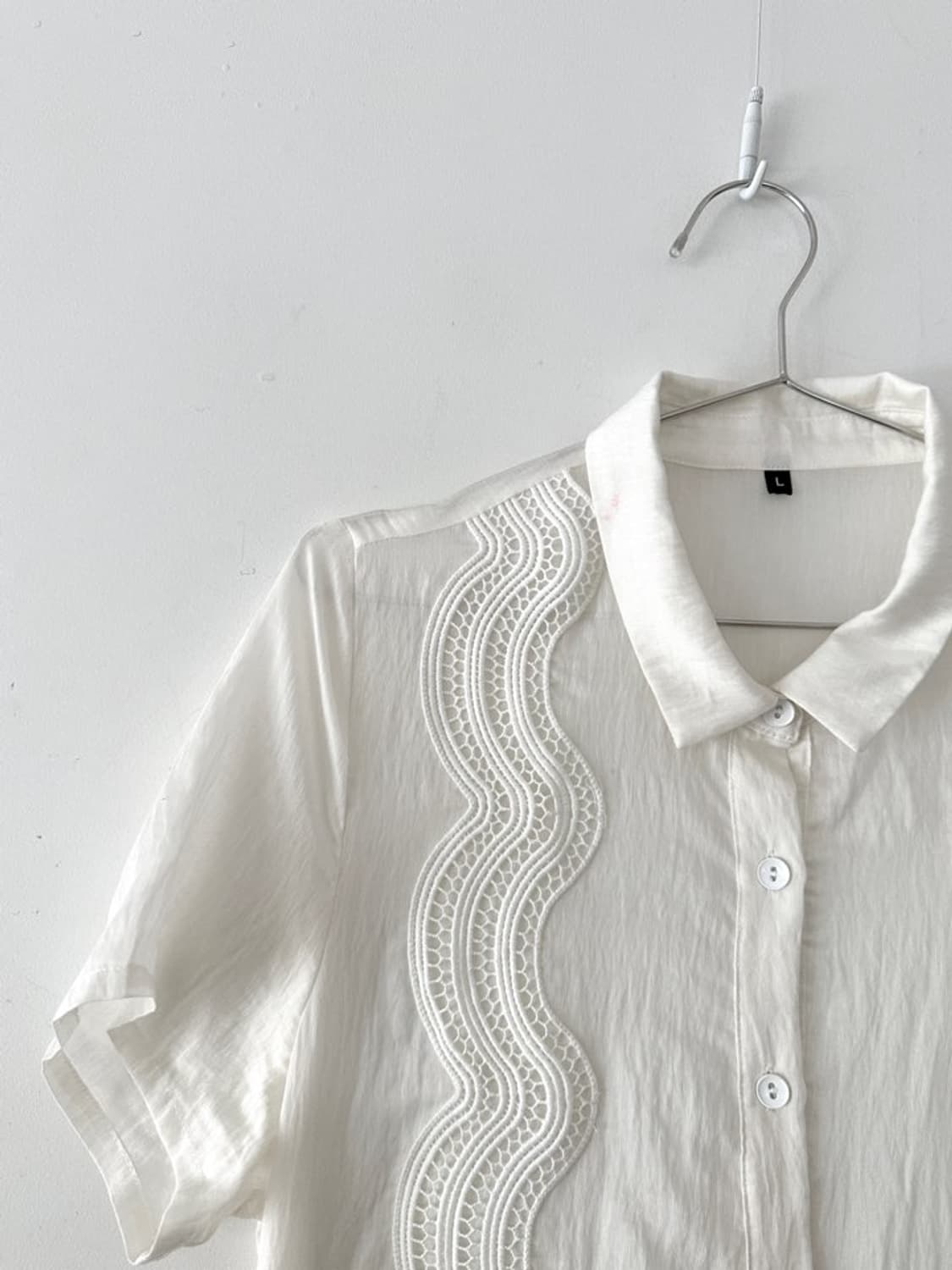 Wave embroidery layered top & ops  상품이미지4