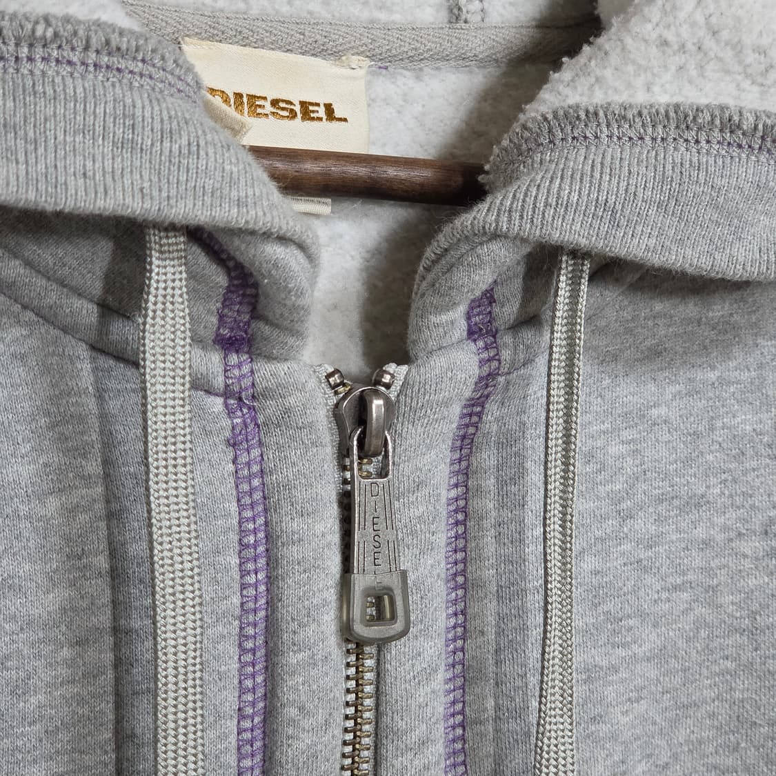 디젤 퍼플 오버록 스터드 슬림핏 후드집업 상품이미지3
