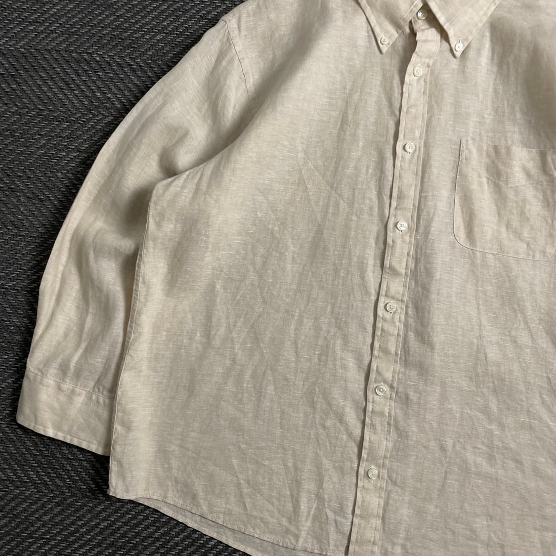 브룩스 브라더스 베이지 미니멀 린넨 셔츠o 4315 상품이미지3